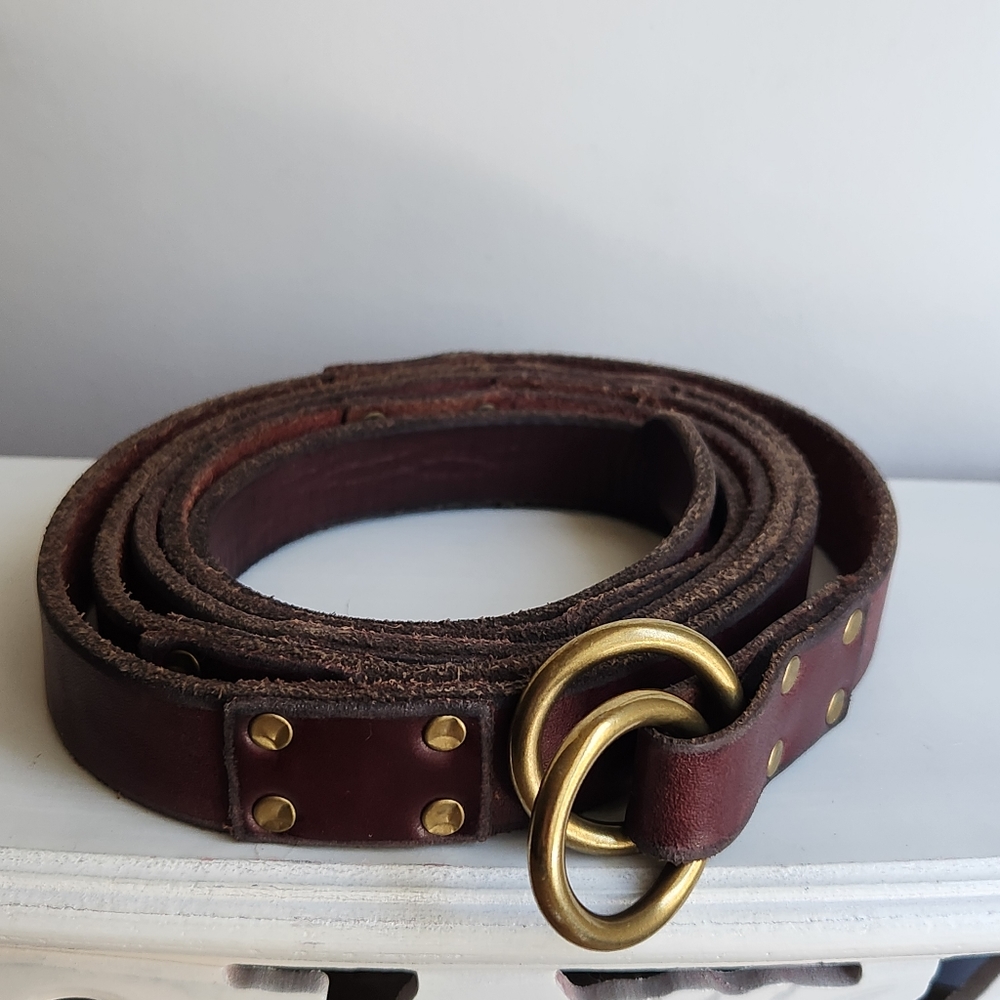 Handmade double belt with brass fittings - Picture 2 of 7
